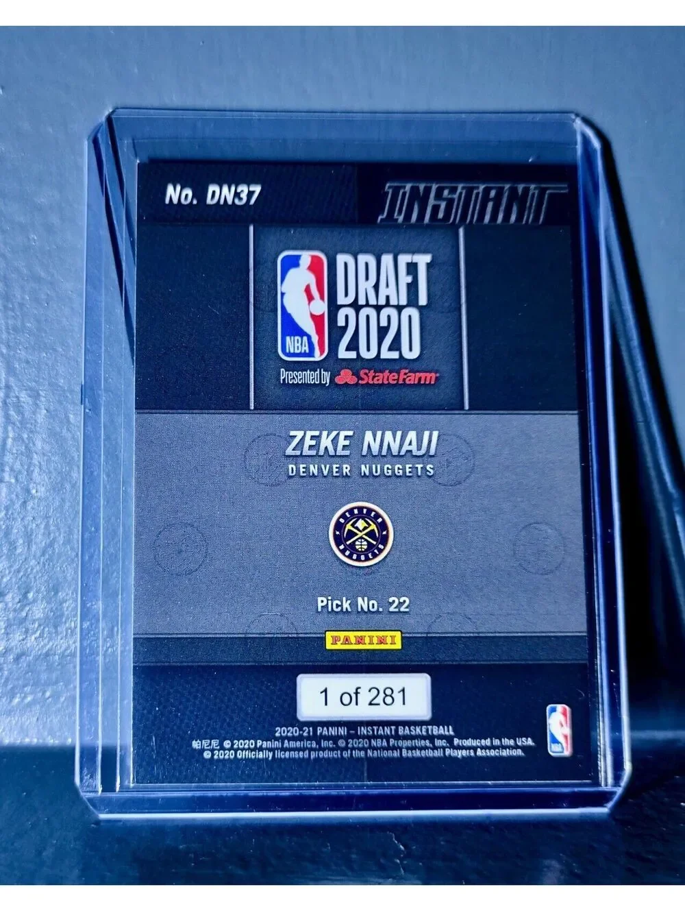 Zeke Nnaji 2020-21 Panini Draft Night #37 Basketball Rookie Card 1 of 281